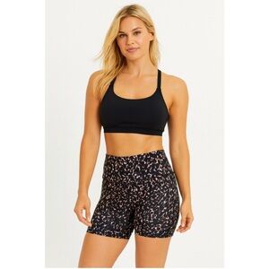 Women's Black and Pink Athletic Shorts